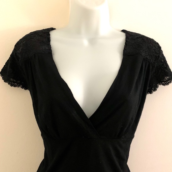 Banana Republic Black Surplice Lace Top - Picture 3 of 6
